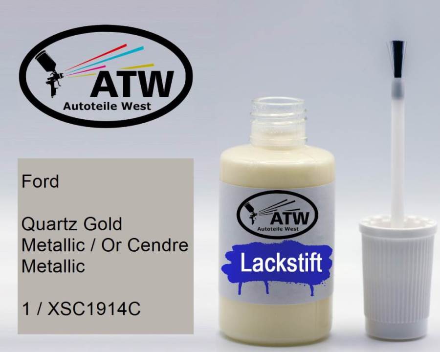 Ford, Quartz Gold Metallic / Or Cendre Metallic, 1 / XSC1914C: 20ml Lackstift, von ATW Autoteile West.